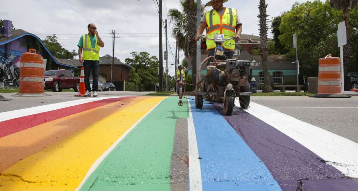 Gay-pride crosswalk makes debut in Montrose