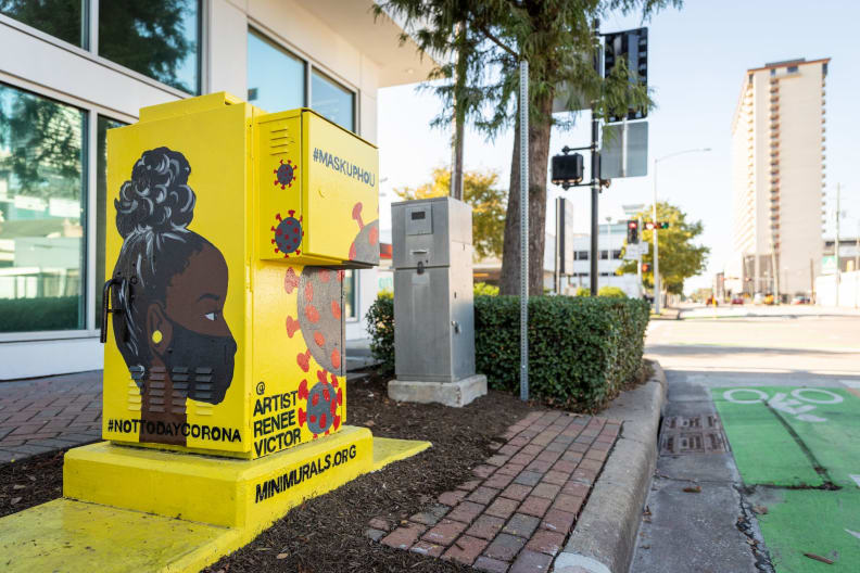 2 local artists design mini murals highlighting COVID-19, social justice in Midtown