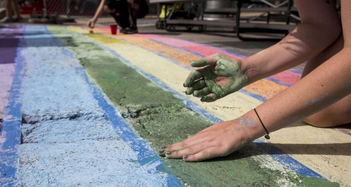 Pride celebration kicks off in San Antonio with a rainbow-colored city crosswalk