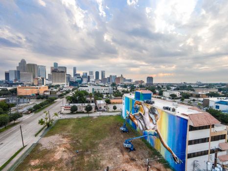 The Biggest Mural in Houston a Temporary Ode to Preservation is Unveiled Today