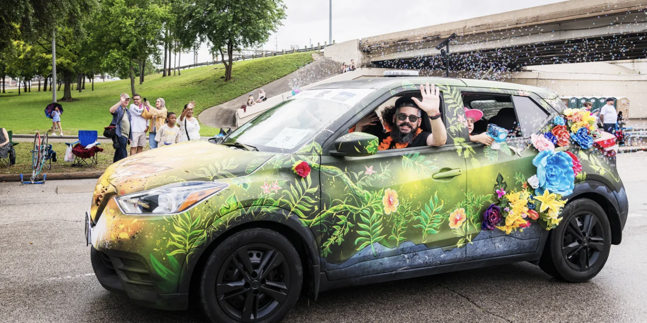 East Aldine Management District partners with Avalos P-TECH students to debut ‘Phoenix in Bloom’ art car