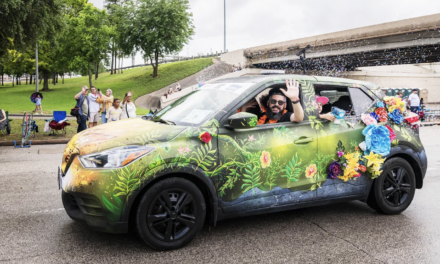 East Aldine Management District partners with Avalos P-TECH students to debut ‘Phoenix in Bloom’ art car